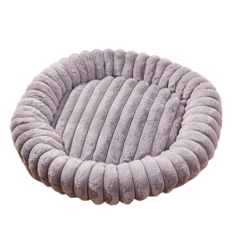 Fluffy Round Self Warming Pet Bed
